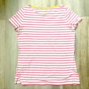 Boden women Tea shirt Pink white stripe Sz 8 (M)